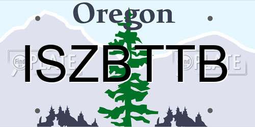 ISZBTTB Oregon License Plate