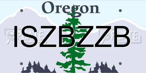 ISZBZZB Oregon License Plate