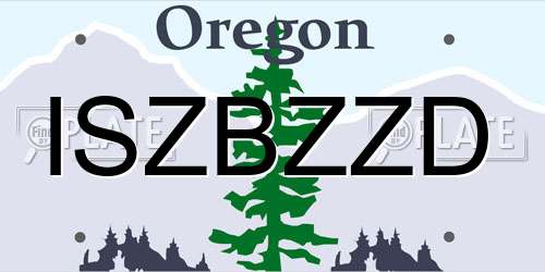 ISZBZZD Oregon License Plate