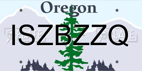 ISZBZZQ Oregon License Plate
