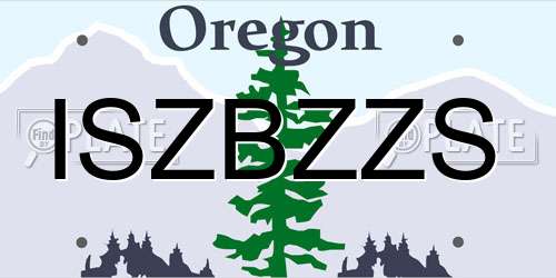 ISZBZZS Oregon License Plate