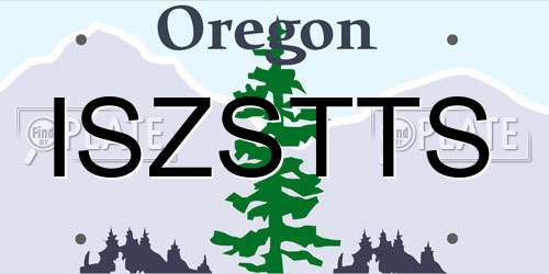ISZSTTS Oregon License Plate