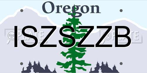 ISZSZZB Oregon License Plate
