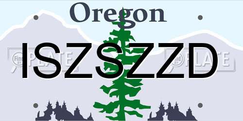 ISZSZZD Oregon License Plate