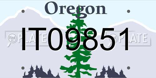IT09851 Oregon License Plate