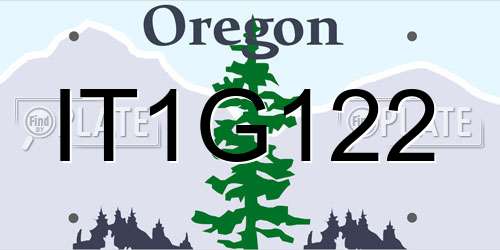 IT1G122 Oregon License Plate