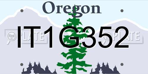 IT1G352 Oregon License Plate