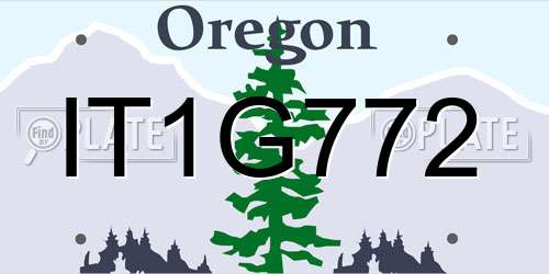 IT1G772 Oregon License Plate