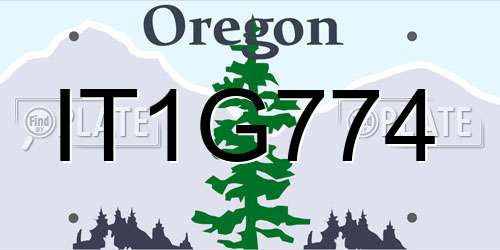 IT1G774 Oregon License Plate