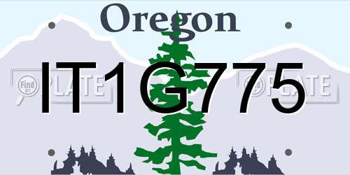 IT1G775 Oregon License Plate