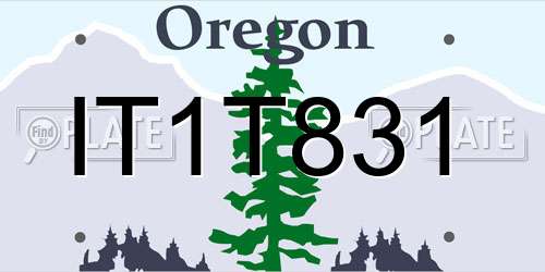 IT1T831 Oregon License Plate