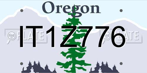IT1Z776 Oregon License Plate