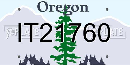 IT21760 Oregon License Plate