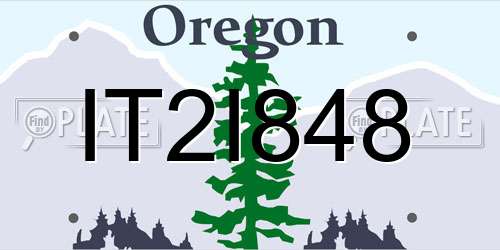 IT2I848 Oregon License Plate