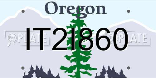 IT2I860 Oregon License Plate