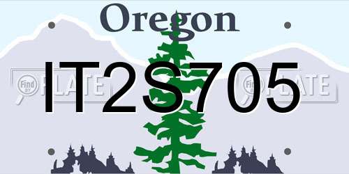 IT2S705 Oregon License Plate