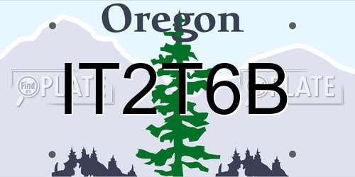 IT2T6B Oregon License Plate