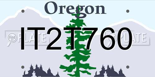 IT2T760 Oregon License Plate