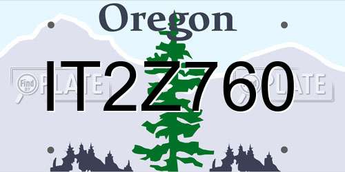 IT2Z760 Oregon License Plate