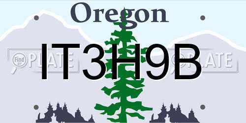 IT3H9B Oregon License Plate