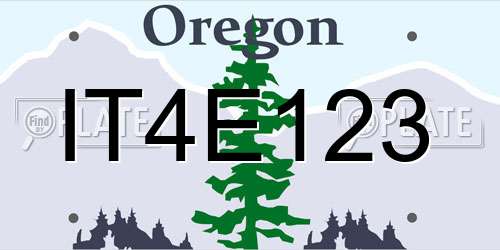 IT4E123 Oregon License Plate
