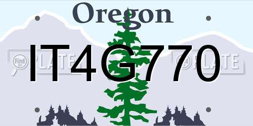 IT4G770 Oregon License Plate