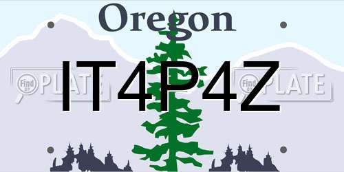 IT4P4Z Oregon License Plate