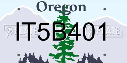 IT5B401 Oregon License Plate