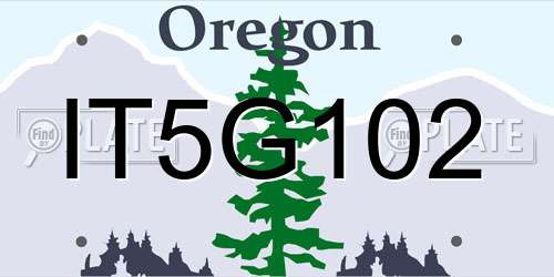 IT5G102 Oregon License Plate