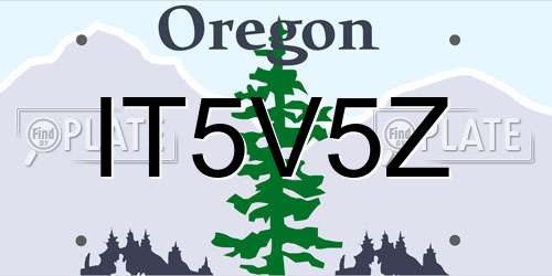 IT5V5Z Oregon License Plate