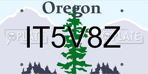 IT5V8Z Oregon License Plate