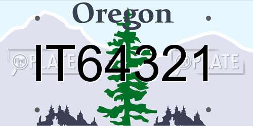 IT64321 Oregon License Plate