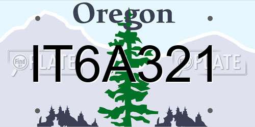 IT6A321 Oregon License Plate