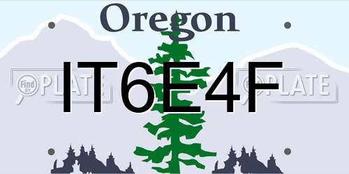 IT6E4F Oregon License Plate