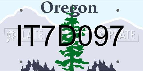 IT7D097 Oregon License Plate