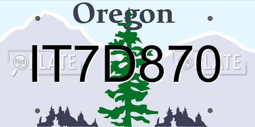 IT7D870 Oregon License Plate