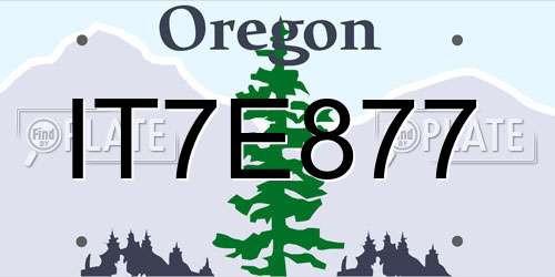 IT7E877 Oregon License Plate