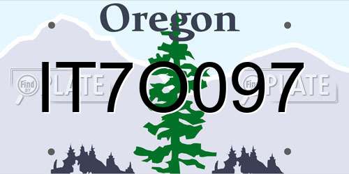 IT7O097 Oregon License Plate