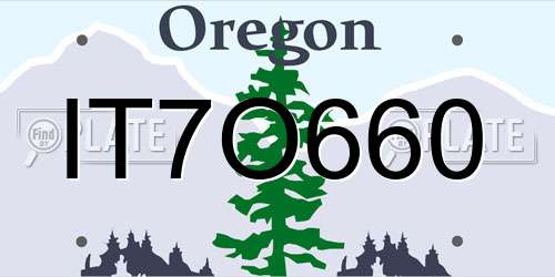 IT7O660 Oregon License Plate
