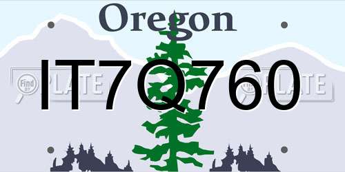 IT7Q760 Oregon License Plate