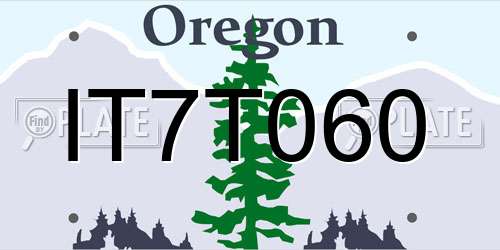 IT7T060 Oregon License Plate