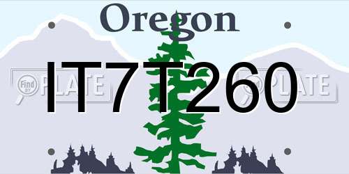 IT7T260 Oregon License Plate
