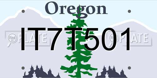 IT7T501 Oregon License Plate
