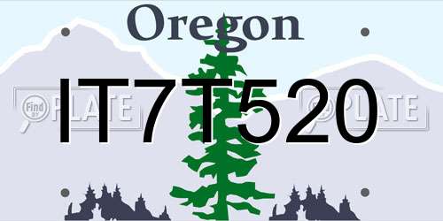 IT7T520 Oregon License Plate