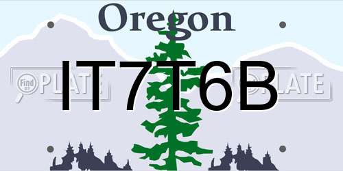 IT7T6B Oregon License Plate