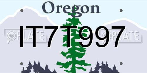 IT7T997 Oregon License Plate