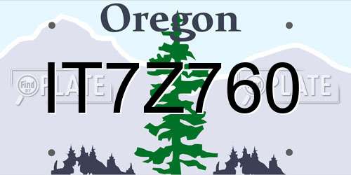IT7Z760 Oregon License Plate