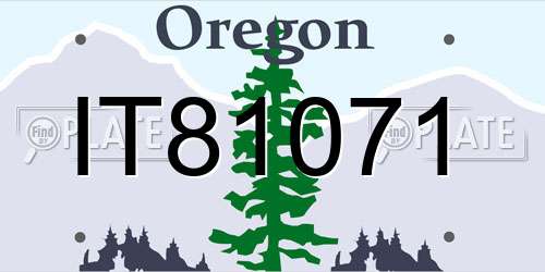 IT81071 Oregon License Plate