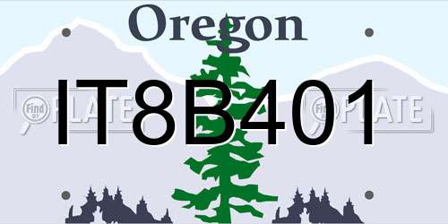 IT8B401 Oregon License Plate