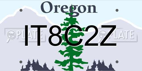 IT8C2Z Oregon License Plate